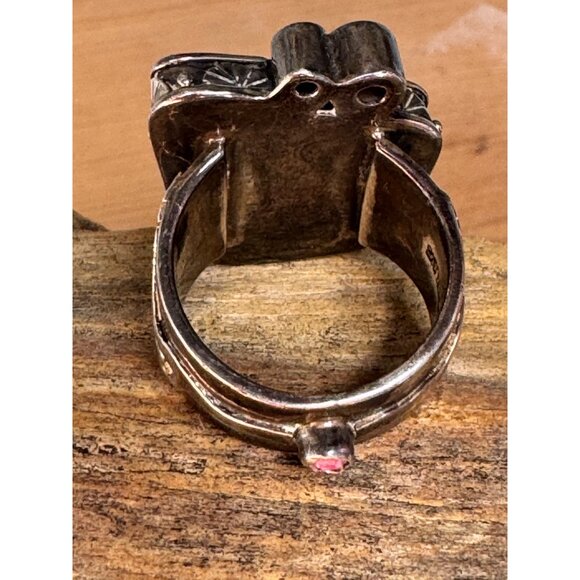 Mars Valentine Ring Sterling Silver Porcelain Shard Statement Ring - Picture 4 of 9